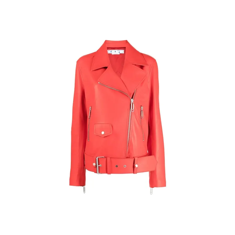 OFF WHITE Leather Biker Jacket-0