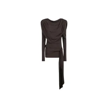 Rotate Slinky Waterfall Long-Sleeved Blouse