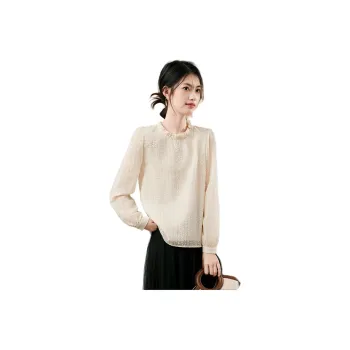 XINFEIYU T Shirts Women's Beige