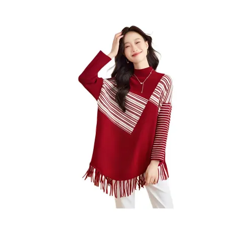 Korean Style Knitwear Women's Samba Red