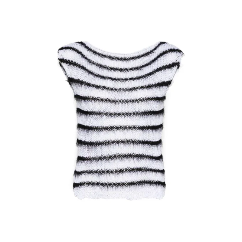 MARNI Open-knit Striped Top-0