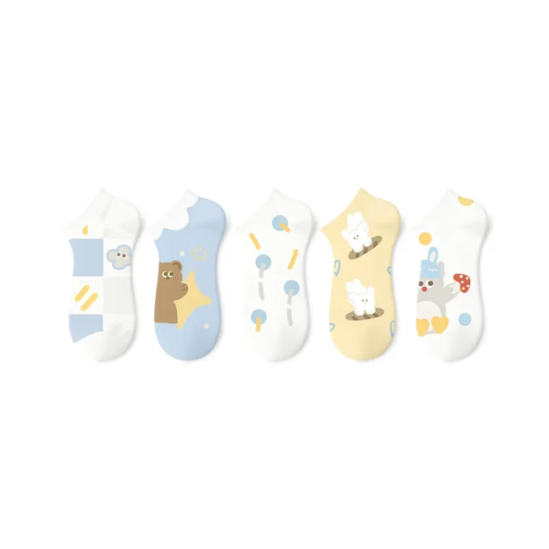 Primeet Ankle Socks Women's 5 Pack Summer Project-9