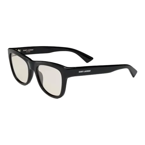SAINT LAURENT Acetate Nylon Irregular Shape Sunglasses Unisex Black