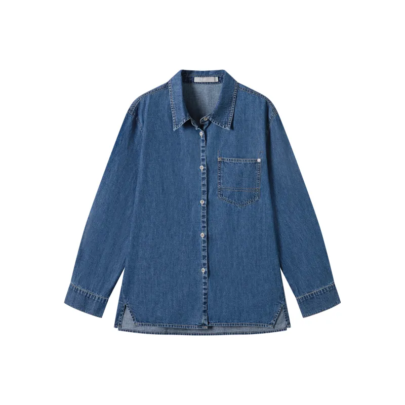 DIALOGUE Shirt Women's Denim Blue-0