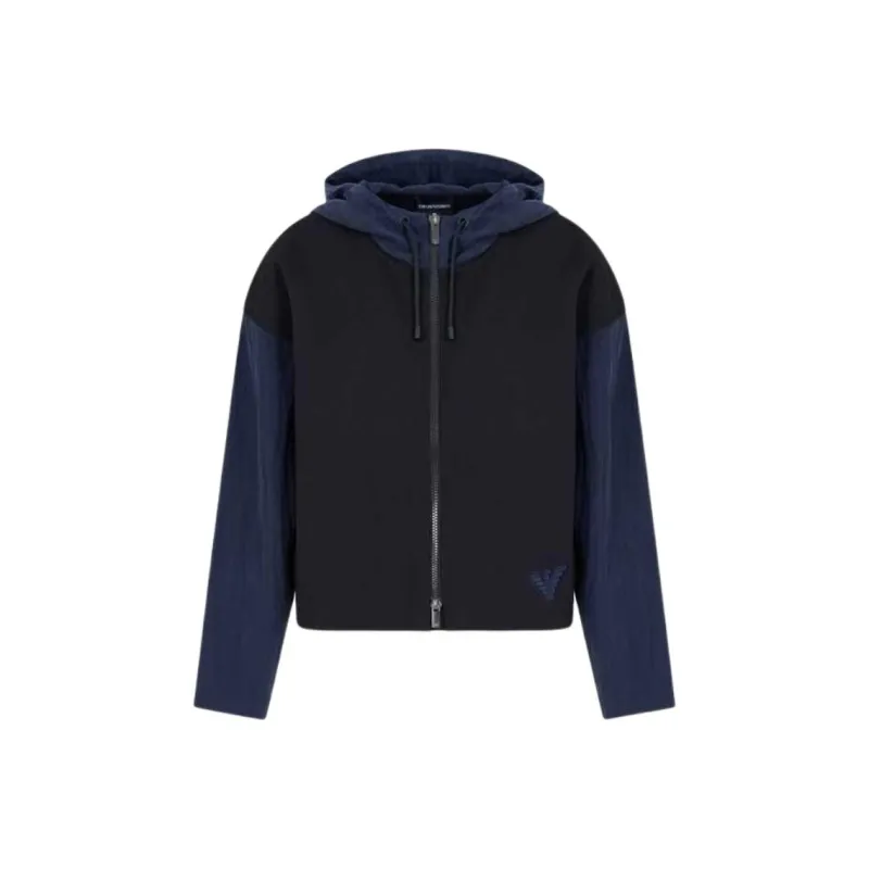EMPORIO ARMANI Zip up Blouson With Hood In Interlock Jersey-0