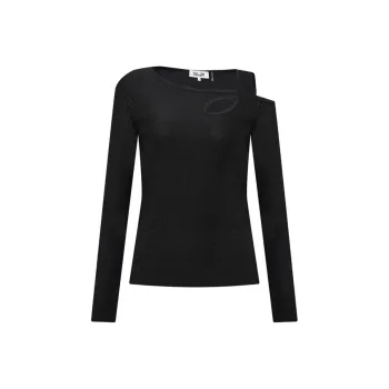 DVF Diane Von Furstenberg Cut Out Long Sleeved Top