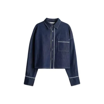 H&M Shirt Women's Dark Denim Blue