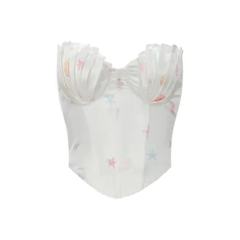 Girly Fancy Club Strapless Top Women's Pearlescent Color