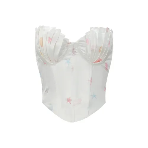 Girly Fancy Club Strapless Top Women's Pearlescent Color