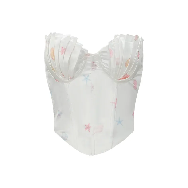 Girly Fancy Club Strapless Top Women's Pearlescent Color-0