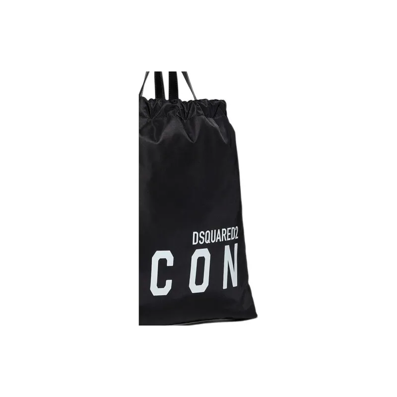 DSQUARED 2 Polyester With Leather Sports Bag Backpack Men's Black-3