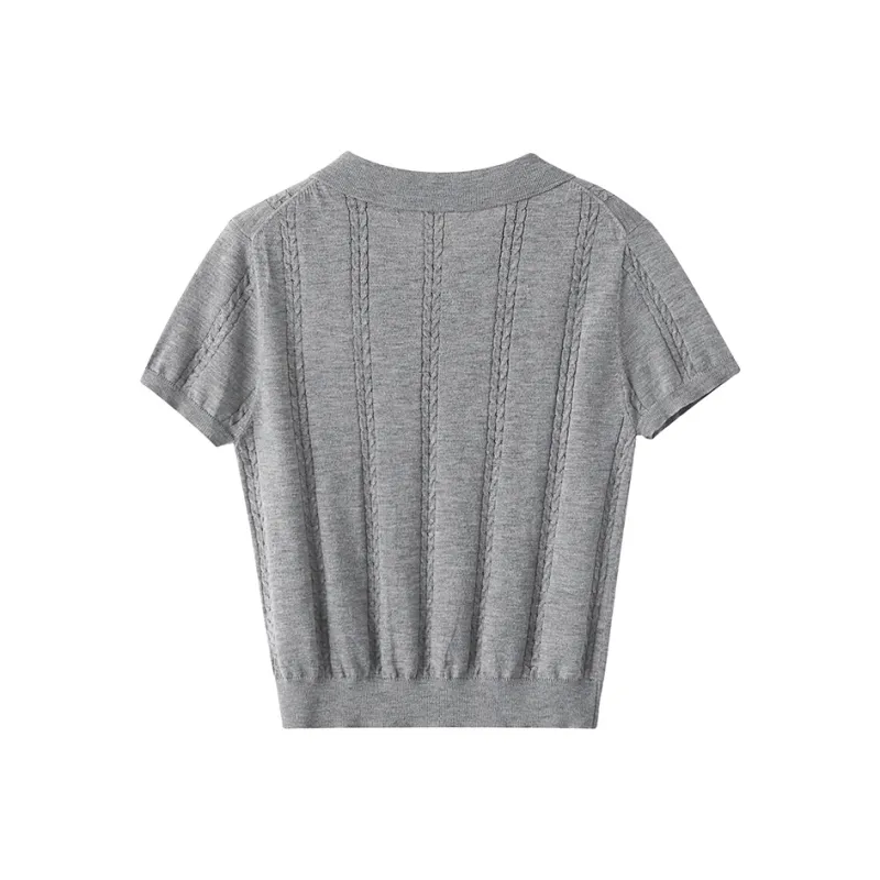 XIMENG Knitwear Women's Preppy Gray-3