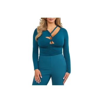 GUESS Selina Cut Out Top Knitwear Women's Blue