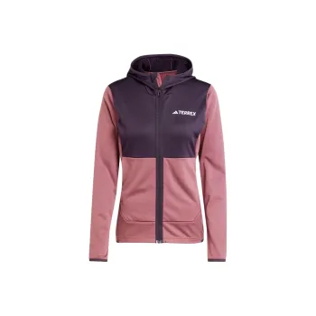 Adidas Terre Xperior Light Fleece Hooded Jacket Jackets Coats Women's Burgundy Red