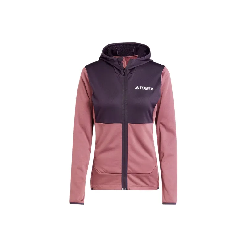 Adidas Terre Xperior Light Fleece Hooded Jacket Jackets Coats Women's Burgundy Red-0