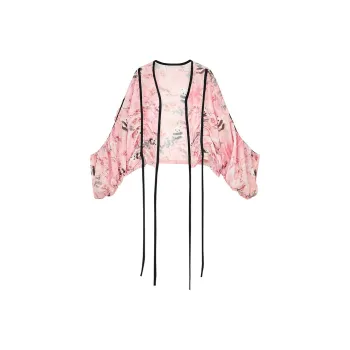 ELF SACK Chiffon Shirt Women's Panda Pink