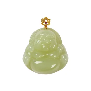 Execute The Blessing Hetian Jade Pendants Yellow Jade Unisex