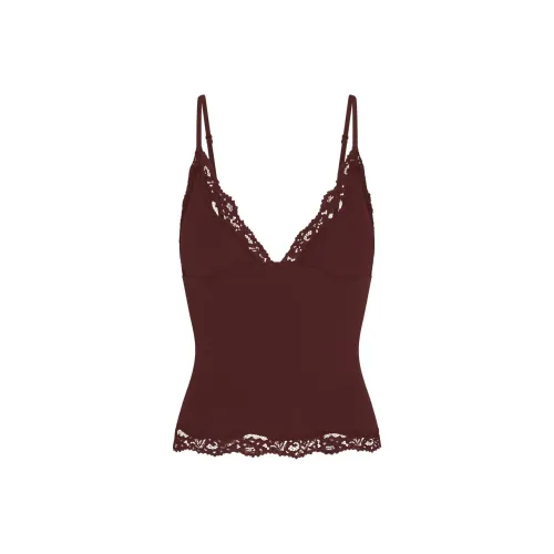 SKIMS FW24 FITS EVERYBODY LACE TRIANGLE CAMI Camisole Women's OXBLOOD/Ox Blood