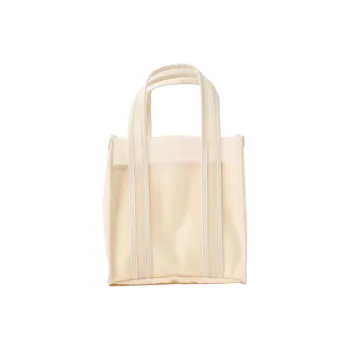 Beams Heart Polyvinyl Chloride Tote Bag, Shopping Bag, Handbag Women's Ecru/Black