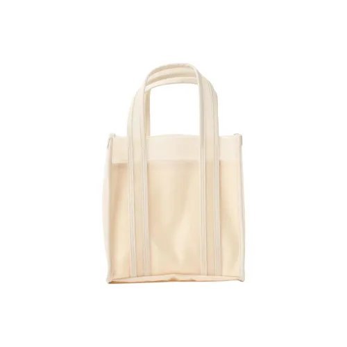 Beams Heart Polyvinyl Chloride Tote Bag, Shopping Bag, Handbag Women's Ecru/Black