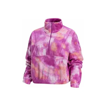 Nike One Women's Therma FIT Oversized 1/2 Zip Fleece Printed Top