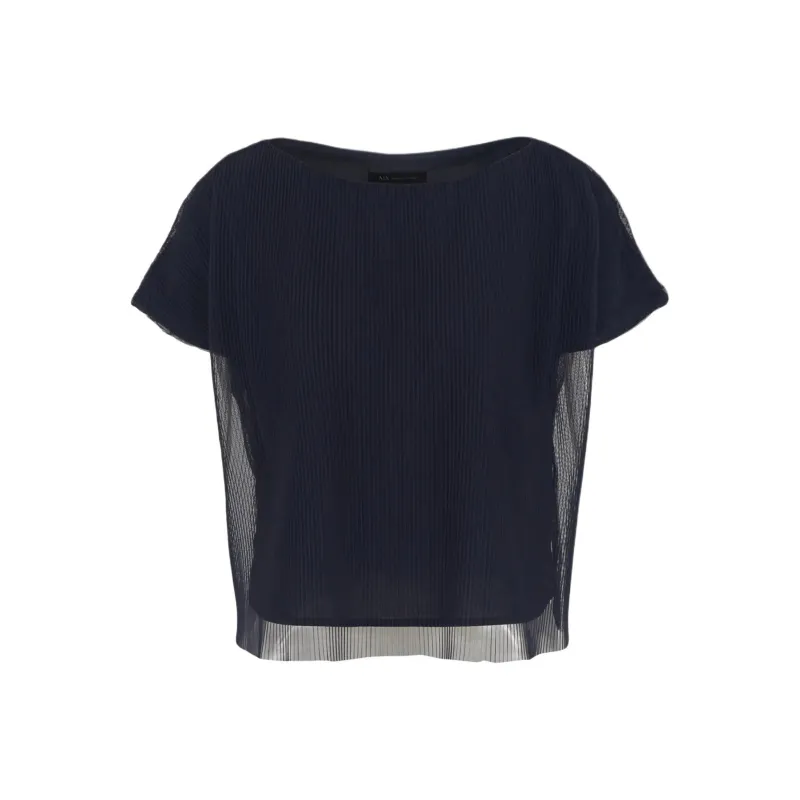 ARMANI EXCHANGE Graphic print Pleated T shirt-4