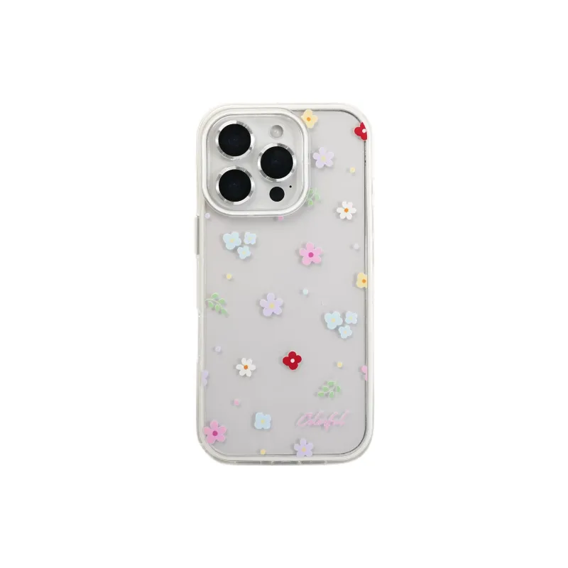 Wei Xin Acrylic Material Multicolor Floral Stand Phone Cases Compatible With IPhone 16/15 Pro Max/Apple 13/14 Pro/Max-4