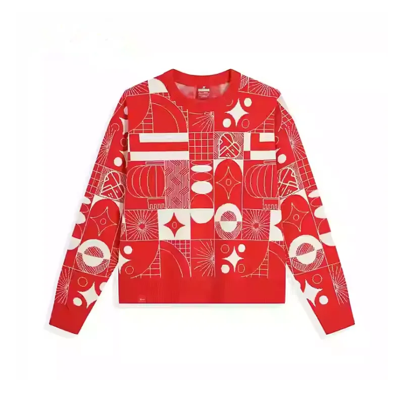 XTEP Sports Life Collection Knitwear Women's Enchanted Red/Mountain Moon White-0