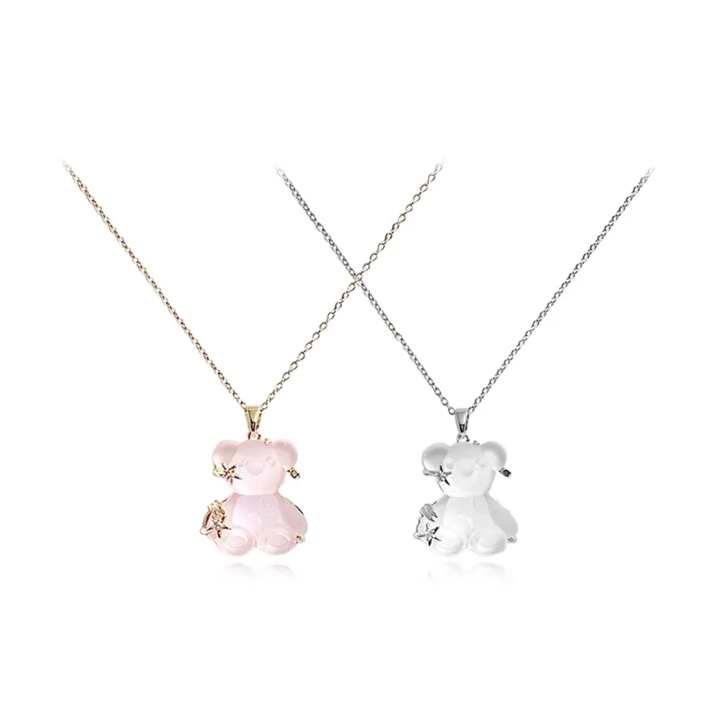 RINGLOVE Glass Cat Eye Necklaces Women's-0