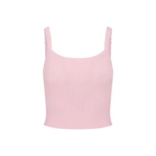 SKIMS FW24 Fake Day Collection Sweater Pointelle Cami Camisole Women's BABY PINK/Light Pink