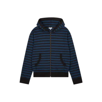Safarispot STRIPE HOODIE ZIPUP Jackets Coats Women's Navy Black/Marine Blue Black