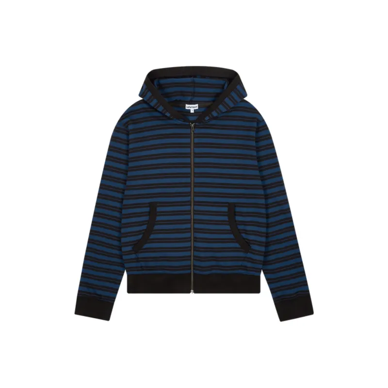 Safarispot STRIPE HOODIE ZIPUP Jackets Coats Women's Navy Black/Marine Blue Black-0