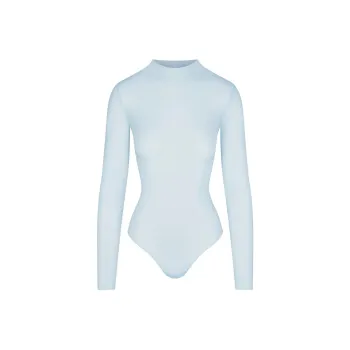 SKIMS MILKY SHEER MOCK NECK LONG SLEEVE BODYSUIT Bodysuits Women's OPAL/Opal