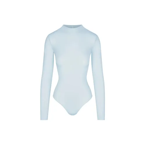 SKIMS MILKY SHEER MOCK NECK LONG SLEEVE BODYSUIT Bodysuits Women's OPAL/Opal