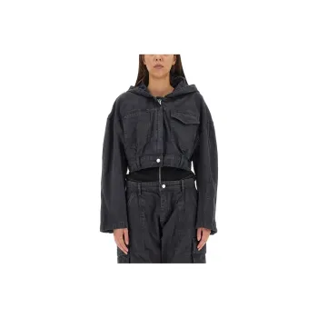 MOSCHINO Jeans Cropped Hooded Jacket