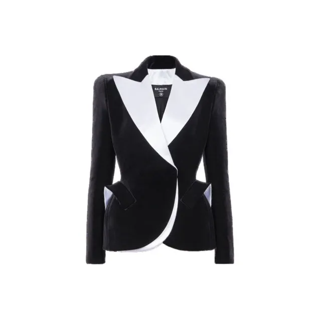 BALMAIN Two tone Velvet Blazer-0