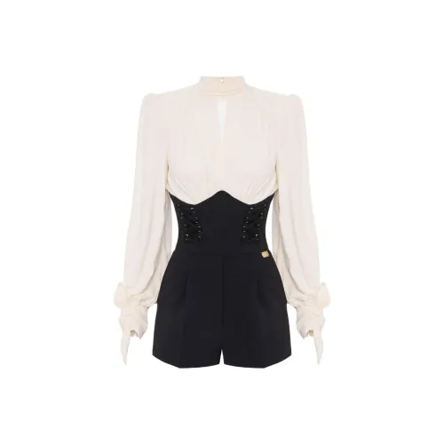 Elisabetta Franchi Panelled Criss cross Laces Playsuit