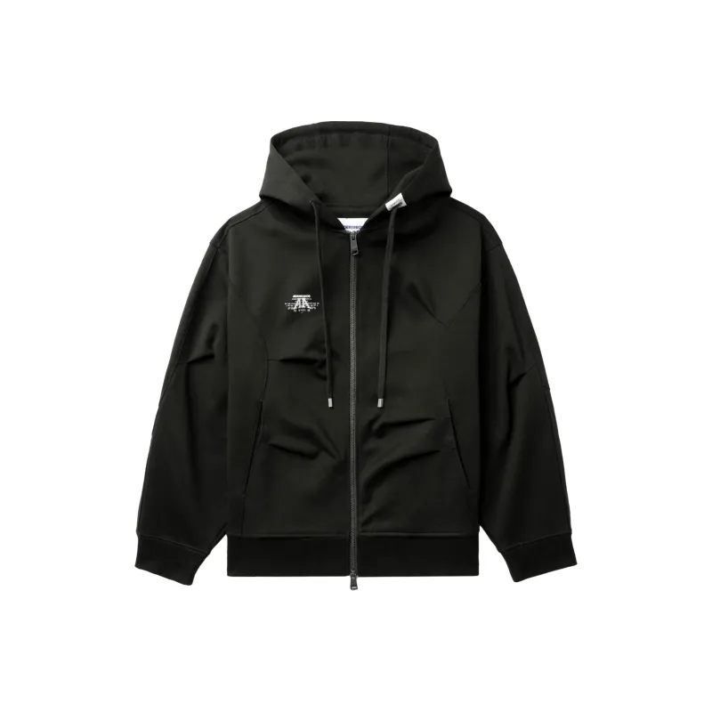 ADER ERROR Pleat detail Zip up Hoodie-0