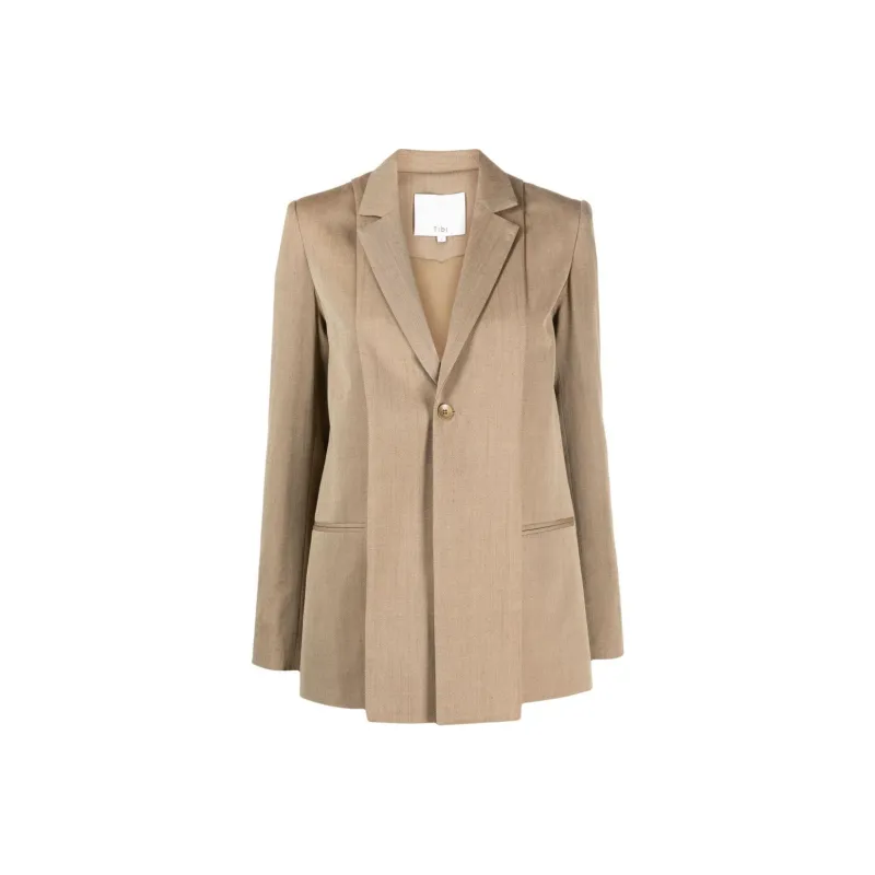 TIBI Single breasted Layered Blazer-0
