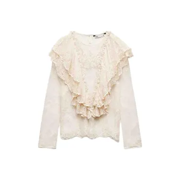 ZARA ZW Series Chiffon Shirts Women's Light Pink