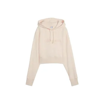 PUMA CLASSICS+ RELAXED CROPPED HOODIE Sweatshirt Women's Peach Blossom