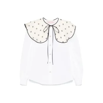 Valentino Bib Collar Button Up Shirt