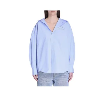 Alexander Wang Graphic Embroidery Oversized Shirt Oxford Blue