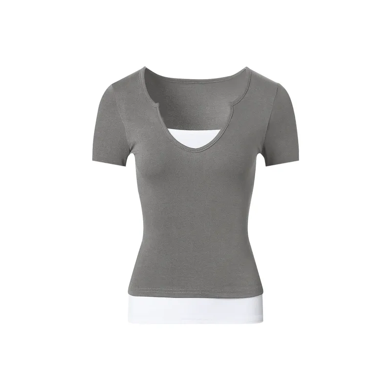 FOASIS T Shirt Women's Light Gray-0