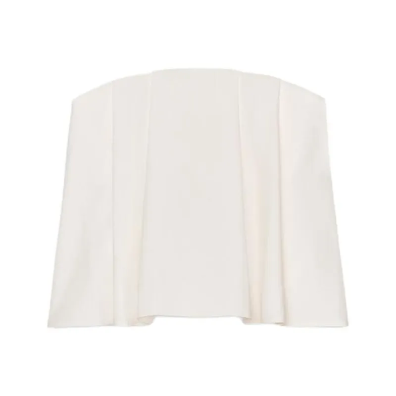 ZARA Strapless Top Women's Raw White-0