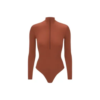 SKIMS FW24 FITS EVERYBODY ZIP BODYSUIT Bodysuits Women's SAFFRON/Saffron