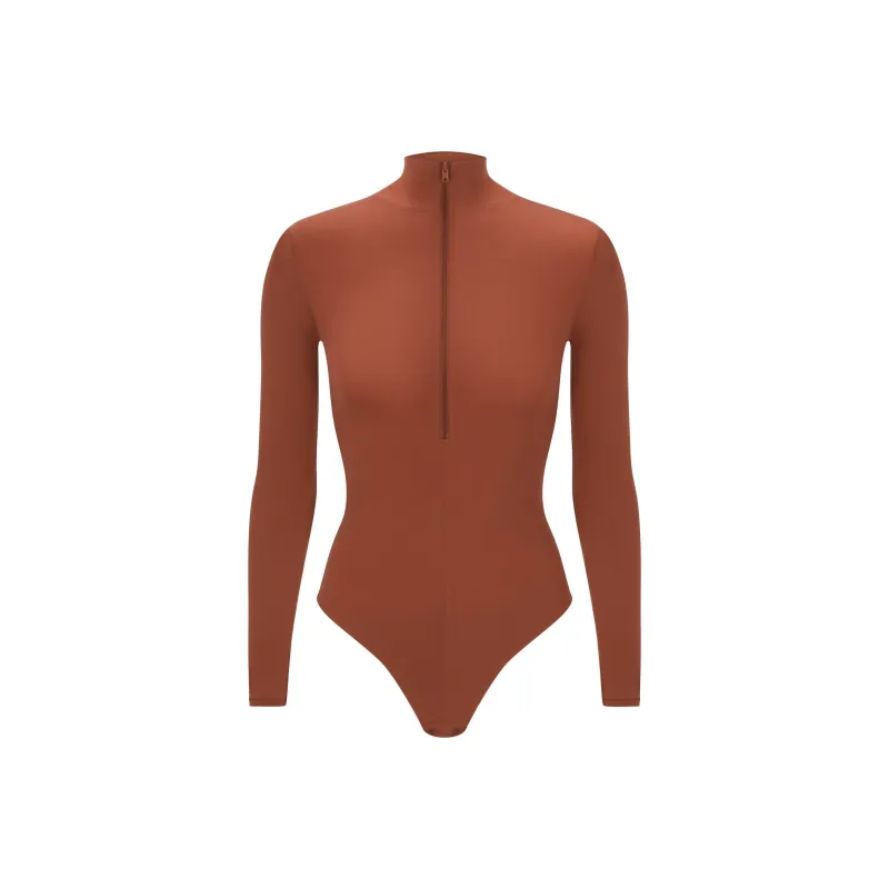 SKIMS FW24 FITS EVERYBODY ZIP BODYSUIT Bodysuits Women's SAFFRON/Saffron-0