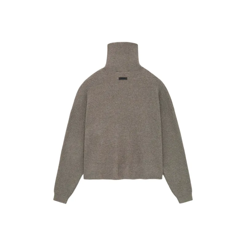 Fear Of God Essentials Women's Waffle Turtleneck Heather Gray-0