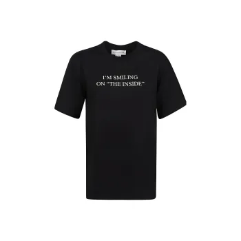 Victoria Beckham Slogan Printed Crewneck T Shirt