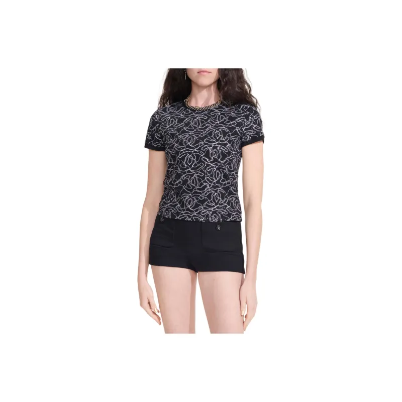 CHANEL SS25 Regular T-Shirt Women's Black White-0